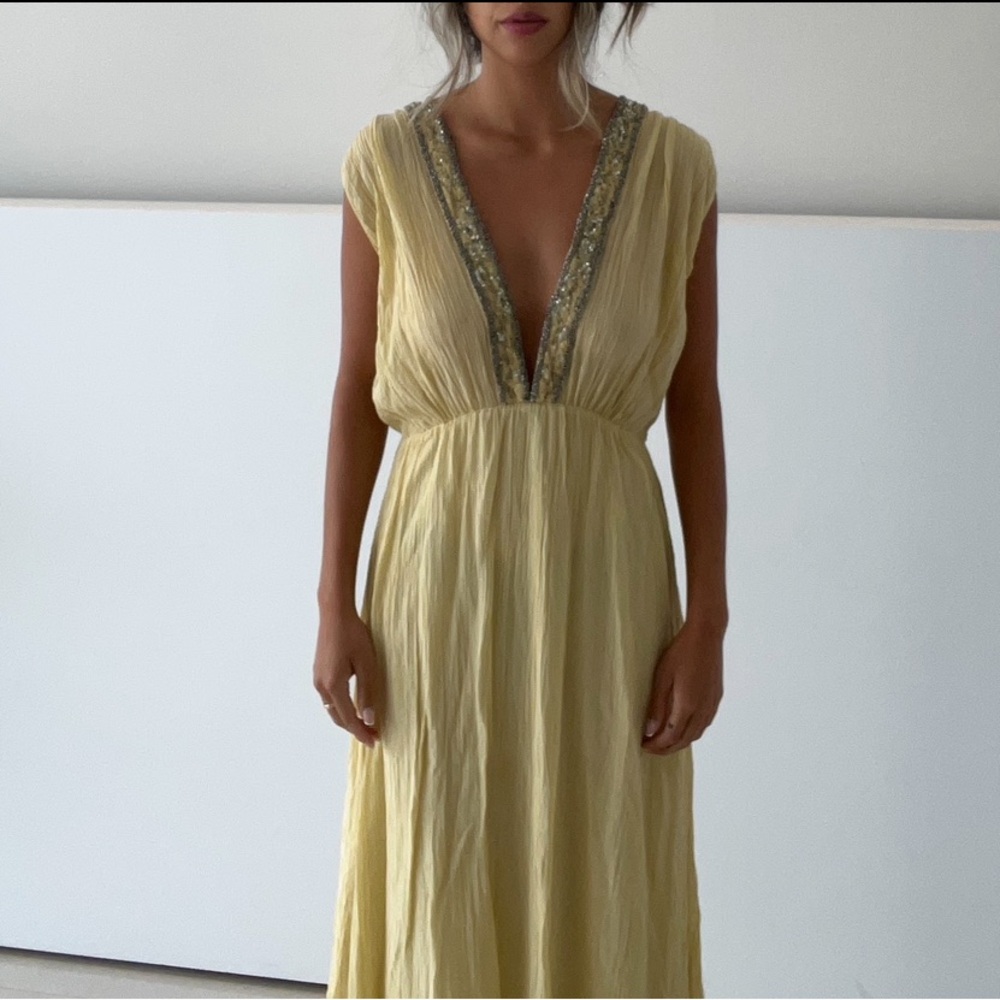 Zara Beaded Neckline Maxi Dress